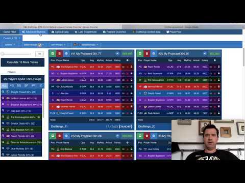 Bridge The Gap Dfs Fantasycruncher Com Nba Lineup Rewind Tutorial
