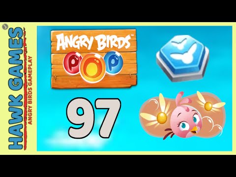 Angry Birds Stella POP Bubble Shooter Level 97 - Walkthrough, No Boosters
