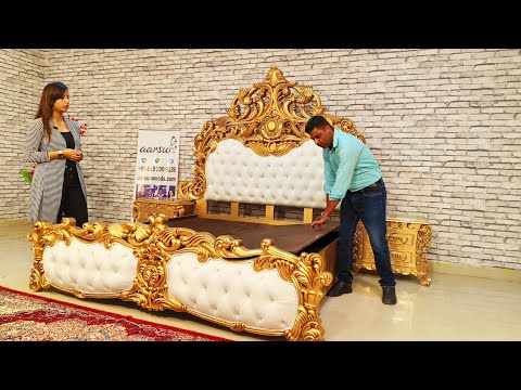 YT856 Luxury King Size Bed Design | Modern Bedroom Furniture | Royal Bed Design Ideas @Aarsun Video
