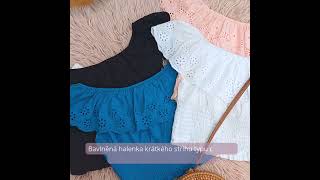 Ažurový crop top Noemi - černá, velikost sedne od S do XL
