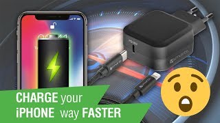 4smarts Fast Charging Autolader met iPhone Kabel (1M) Opladers