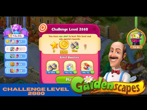 Gardenscapes challenge level 2880