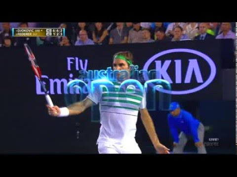 Incredible point from Roger Federer against Novak Djokovic - 2016 AO semis