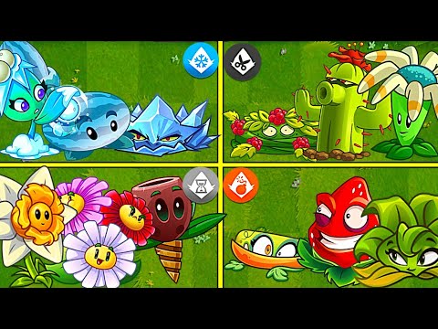 Random 4 Team Plants + Trap Battles - Which Team Will Win? - PvZ2 Team Plants vs Team Plants