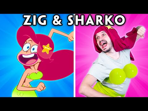 ZIG AND SHARKO WITH ZERO BUDGET - Zig & Sharko Fighting Shadow | Hilarious Cartoon