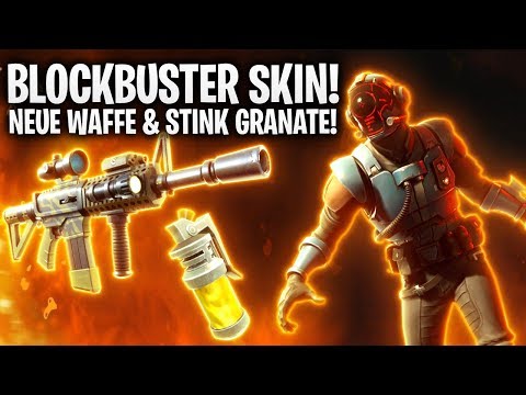 blockbuster skin neue waffe stink granate fortnite battle royale - skin superproduction fortnite