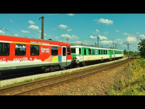 Duewag BR628 482-1, AMX 97-0622-7 DMU & GM 64-1125-5 in Oradea Est Triaj - 16 July 2019
