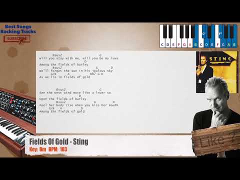 🎹 Fields Of Gold - Sting Piano Backing Track with chords and lyrics
