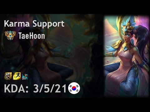 Karma Support vs Thresh - TaeHoon - KR Challenger Patch 6.24