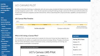 UCI Canvas Pilot: Demonstration for Students