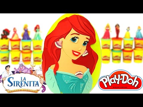 Huevo Sorpresa Gigante de Ariel de la Sirenita en Español de Plastilina Play Doh