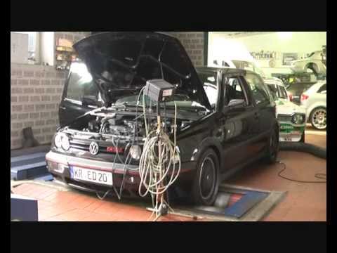 Tiefschwarz Golf 3 Jubi GTI 2 0 8V Einzeldrossel  Prüfstandslauf