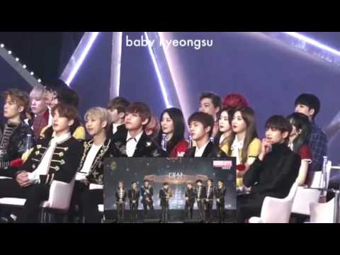 170114 BTS Minhoo Red Velvet reaction to EXO winning Daesang ( Golden Disc Awards 2017 )