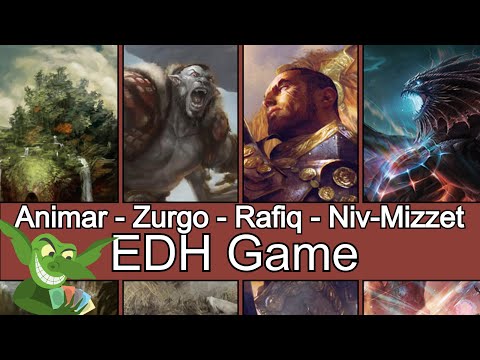 Animar vs Zurgo vs Rafiq vs Niv-Mizzet, Reborn EDH / CDMR game play for Magic: The Gathering