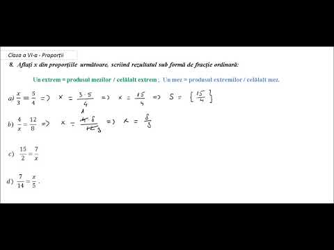 Clasa a VI-a - Proportii - ex. 8 - determinarea unui termen a unei proportii