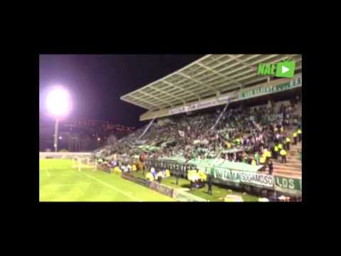 "LA HINCHADA VERDOLAGA EN TUNJA." Barra: Los del Sur • Club: Atlético Nacional