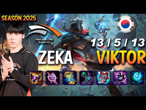 HLE Zeka VIKTOR vs RYZE Mid - Patch 25.09 KR Ranked | lolrec
