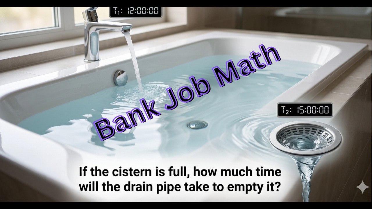 Important for Bank math | Pipe and Cistern Series: Calculating Drain Pipe Time