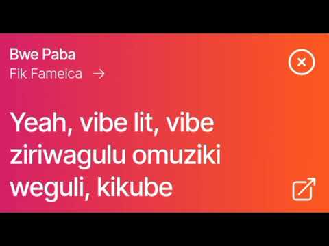 Bwe Paba by Fik Fameica & Sheebah (4k Video lyrics)