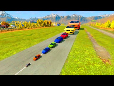 Big & Small to Giant Cars vs lightning McQueen #7 - BeamNG.drive