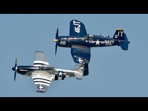 (4K) Class of 45' CORSAIR & MUSTANG! | EAA Airventure Oshkosh 2025.