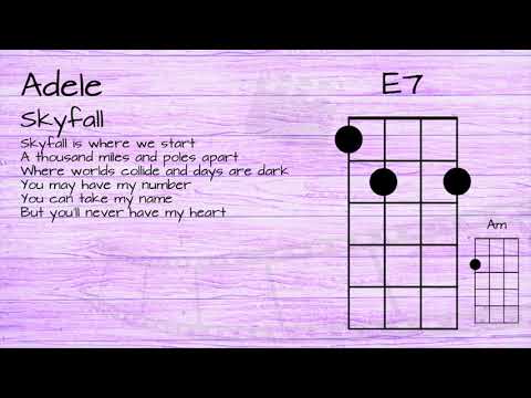 Adele - Skyfall UKULELE TUTORIAL W/ LYRICS