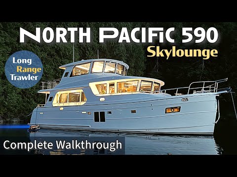 FIRST LOOK! Better Than Nordhavn? | North Pacific 590 Skylounge Tour