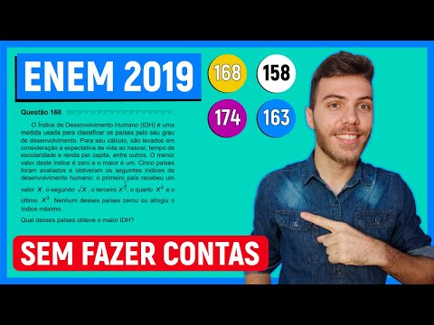 🛑MACETE GENIAL- 168 Enem 2019 - O Índice de Desenvolvimento Humano (IDH) é uma medida usada