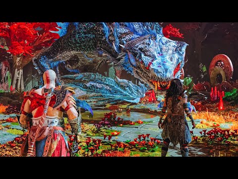 God Of War Ragnarok - Kratos and Freya vs NIDHOGG Boss Full Fight (PS5 4K 60FPS)
