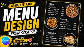 Complete Restaurant Menu Design in Canva | Step-by-Step Tutorial for Beginners (FREE Template Style)