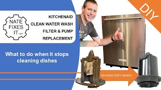 KitchenAid Dishwasher Clean Water Wash Filter Replacement and Circulation Pump Replacement