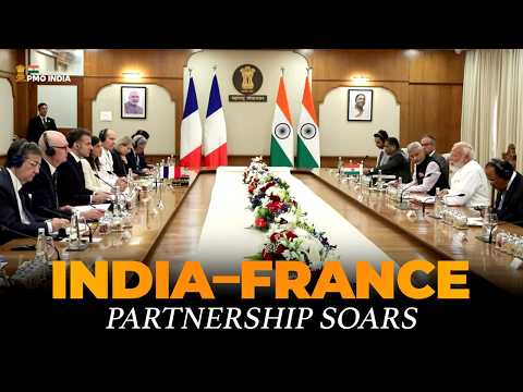 PM Modi, French President Emmanuel Macron hold delegation-level talks in Mumbai