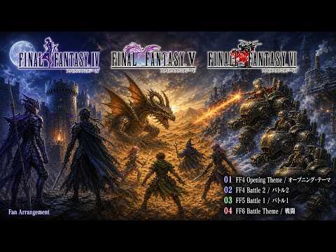 【FF4/FF5/FF6】Opening / Battle 2 / Battle 1 / Battle Theme - Fan Arrangement Medley