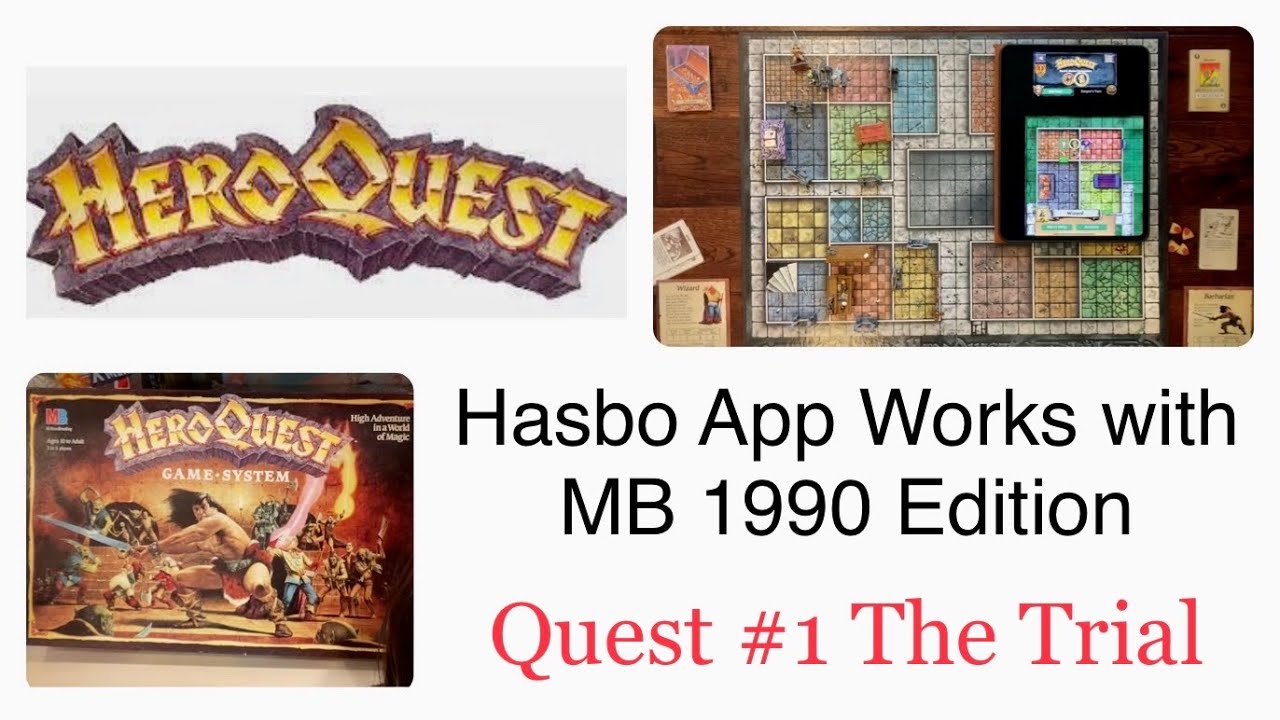Quest #1 The Trial - HeroQuest (1990) Milton Bradley Board Game & Hasbro App Co-op Gameplay