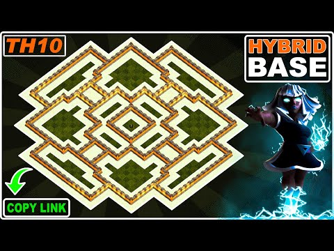 NEW BEST! TH10 base 2023 Copy Link! COC Town Hall 10 Hybrid/Trophy/Farming base - Clash of Clans
