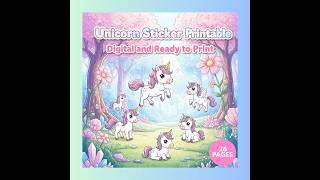 Unicorn Stickers: Printable Kids Activity Sheet (Digital Download)