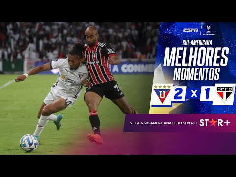 Gols e lances de LDU x São Paulo
