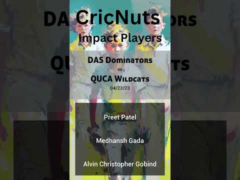 DAS Dominators  vs QUCA Wildcats - 04/22/23 - NJ U15 Div A - USA Cricket Junior Pathway