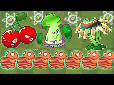 PvZ 2 Challenge - What Plant Max Level Can Defeat 7 Octopi Using Only 1 Plant Food?