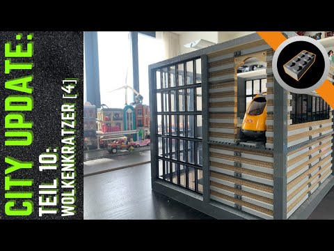 LEGO STADT MOC 2021 - Update 10: Wolkenkratzer [4] - Bau der Mauer auf dem 1. Stock