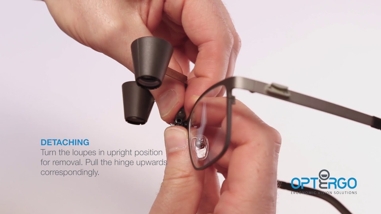 Flip-up function, attaching and detaching the loupes