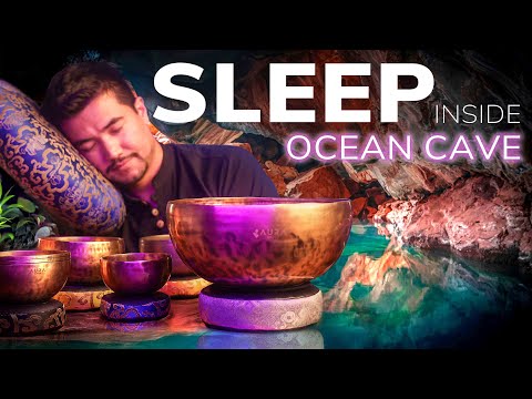 DEEP NERVOUS SYSTEM RESET for SLEEP | Ancient Echoes of Singing Bowls with Ocean Cave Ambience