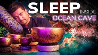 DEEP NERVOUS SYSTEM RESET for SLEEP | Ancient Echoes of Singing Bowls with Ocean Cave Ambience