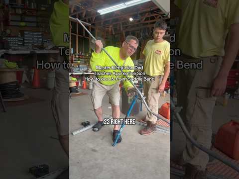 How to do a 3-Point Saddle Bend with EMT Conduit in 2 Minutes! #hendythesparky #electrician