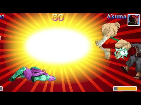 Ultra street Fighter 2 The Final Challengers Sagat 1 round speed run highest difficulty Akuma boss