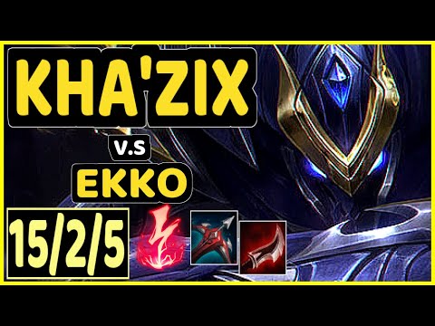 METEOS (KHA'ZIX) vs EKKO - 15/2/5 KDA JUNGLE GAMEPLAY - NA Ranked GRANDMASTER