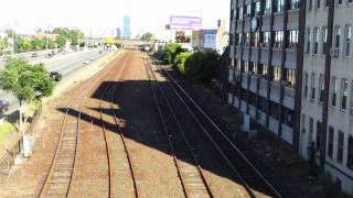 preview picture of video 'Worcester Bound MBTA Commuter Train Passing thru Allston/Brighton.'