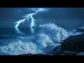 Epic Thunderstorm Huge Ocean Waves Rain Sounds For Sleeping