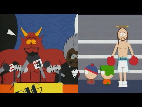 SATAN at PRESS-CONFERENCE | South Park S01E10 - Damien