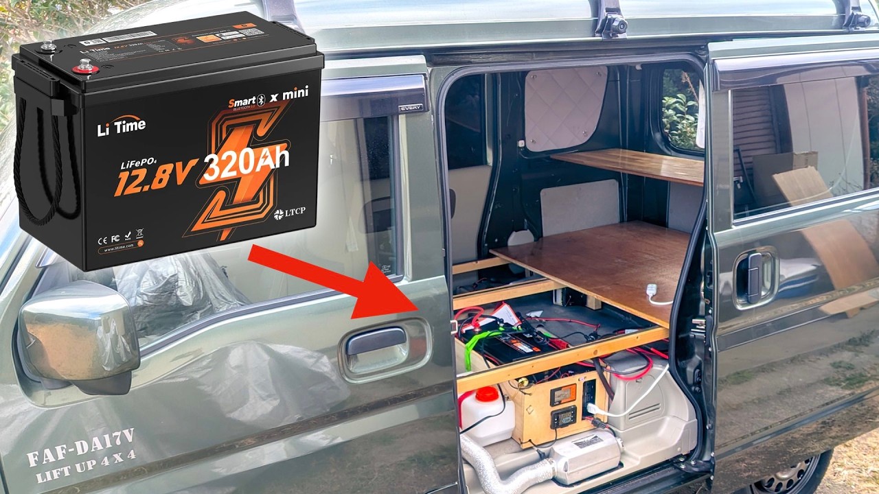 【車中泊サブバッテリー】4096Wh 防水&低温保護 EVグレード級セル。中古の軽自動車がゴジラ級の電源車へ。【LiTime】【DIY】